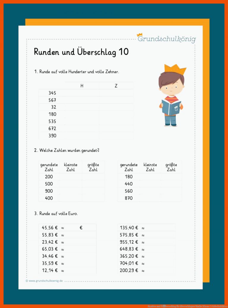 Runden und Ãberschlag für überschlagen mathe klasse 3 arbeitsblätter