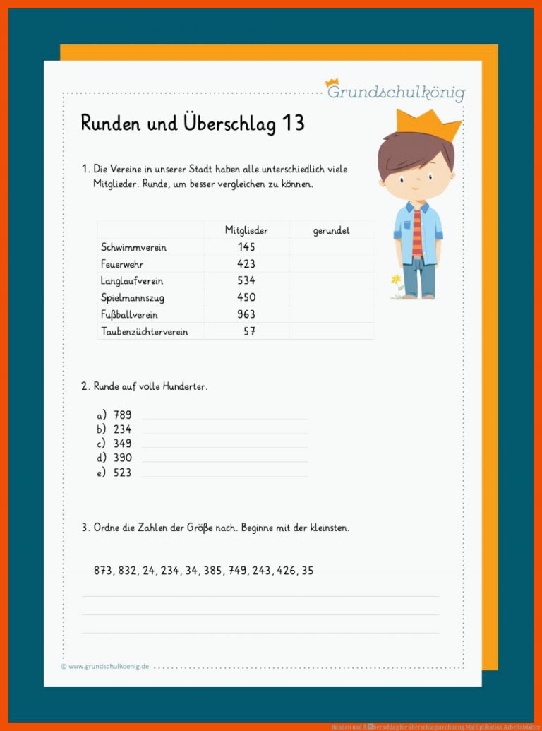 Runden Und Ãberschlag Fuer überschlagsrechnung Multiplikation Arbeitsblätter