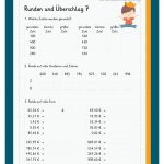 Runden Und Ãberschlag Fuer Zahlen Runden Arbeitsblatt