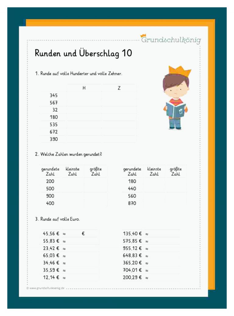 Runden Und Ãberschlag Fuer Zahlen Runden Arbeitsblatt