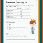 Runden Und Ãberschlag Mathe, Mathe 4. Klasse, Erste Klasse Fuer Mathematik - 4. Klasse - Runden Und überschlagen Arbeitsblätter