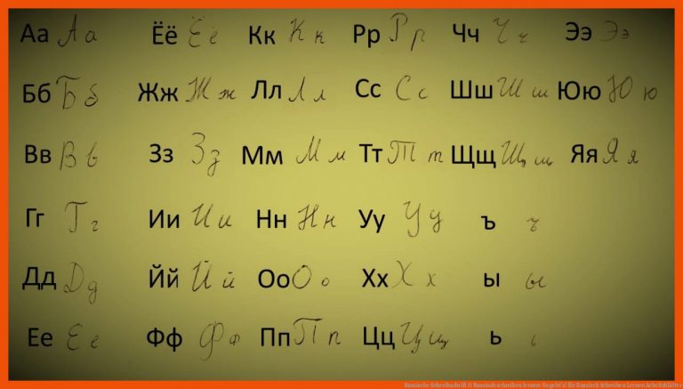 Russische Schreibschrift & Russisch schreiben lernen: So geht's! für russisch schreiben lernen arbeitsblätter