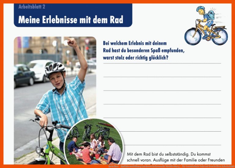 Sattelfest - Radfahrausbildung | Landesverkehrswacht Mecklenburg ... für grundschule fahrrad beschriften arbeitsblatt
