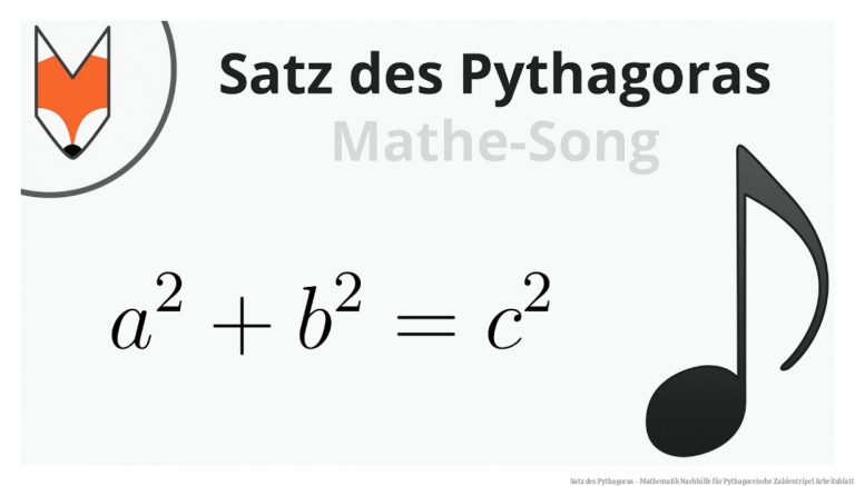 Satz des Pythagoras - Mathematik Nachhilfe für Pythagoreische Zahlentripel Arbeitsblatt
