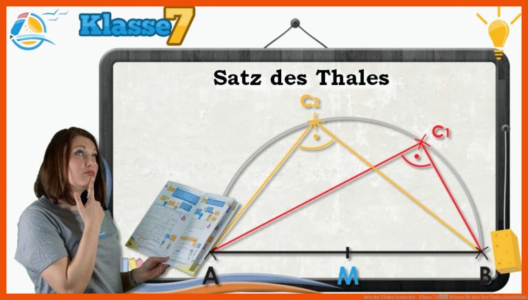 Satz des Thales || Geometrie - Klasse 7 â Wissen für satz des thales arbeitsblatt