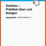 Satzbau â PrÃ¤dikat Ã¼ben Und Festigen Fuer Zweiteilige Prädikate 4. Klasse Arbeitsblätter