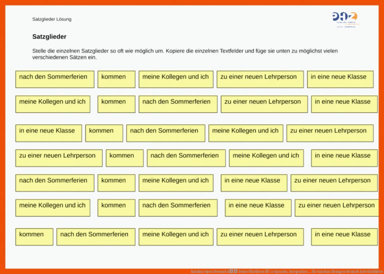 Satzbau | Open Deutsch â Deine Plattform fÃ¼r Sprache, Integration ... für satzbau übungen deutsch arbeitsblätter