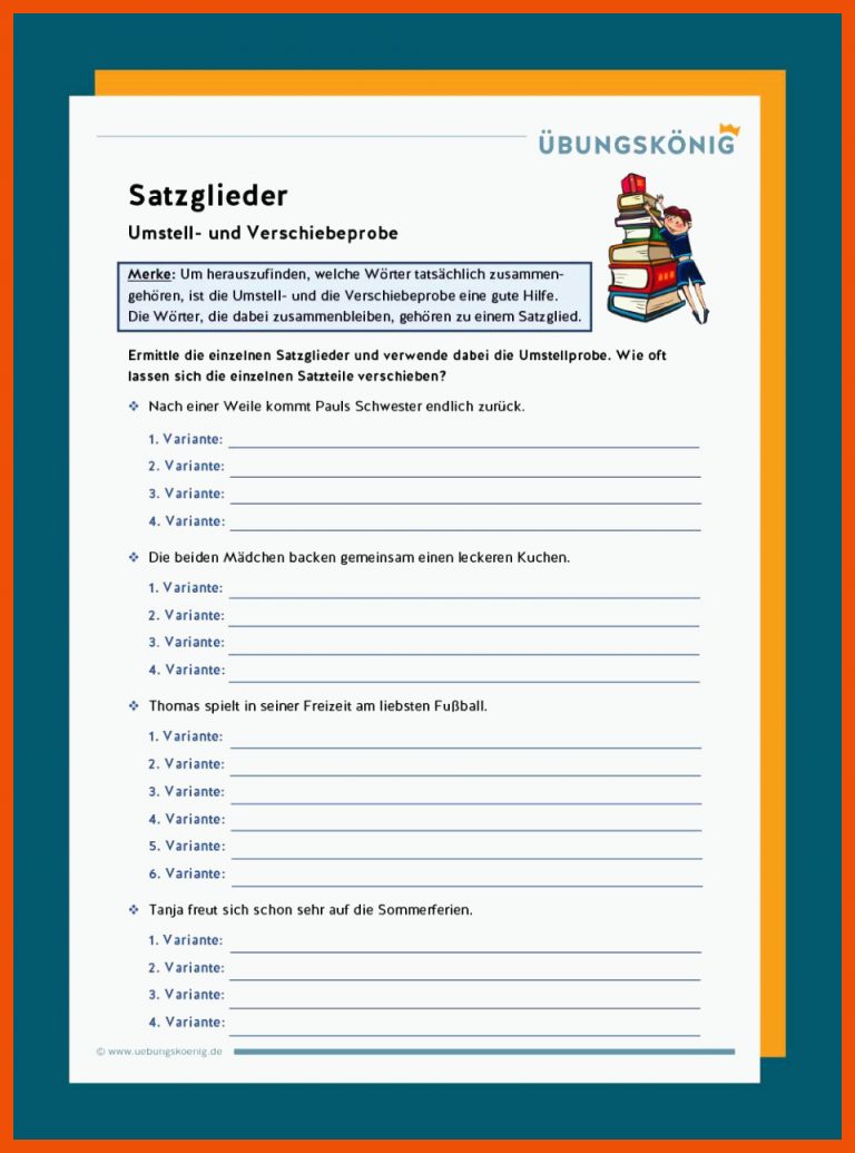 Satzglieder für adverbiale bestimmungen arbeitsblätter mit lösungen