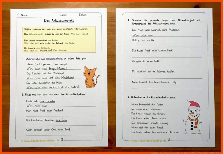 Satzglieder Klasse 4 - nachhilfevomlehrer.de für deutsch klasse 5 märchen arbeitsblätter kostenlos