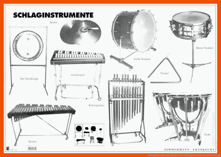 Schlaginstrumente (Poster) für schlaginstrumente arbeitsblatt
