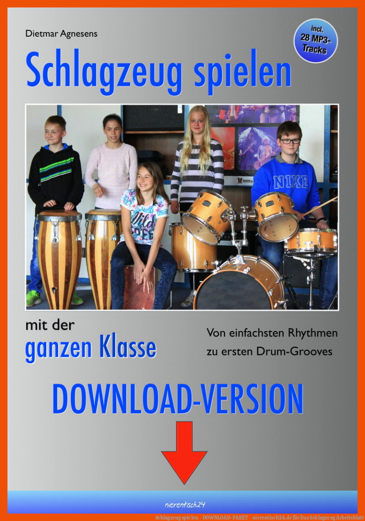 Schlagzeug spielen - DOWNLOAD-PAKET - nierentisch24.de für das schlagzeug arbeitsblatt