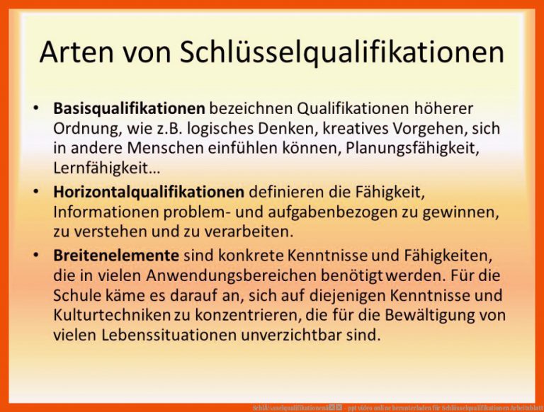 SchlÃ¼sselqualifikationenâ - Ppt Video Online Herunterladen Fuer Schlüsselqualifikationen Arbeitsblatt