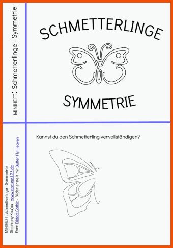 Symmetrie Schmetterling Arbeitsblatt