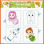 Schneiden Und Spielen Flashkarten FarbrÃ¤tsel Zahn Zahnpasta Fee ... Fuer Zahn Beschriften Arbeitsblatt