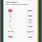 School Supplies / Schulsachen Fuer Englisch Arbeitsblätter More 2