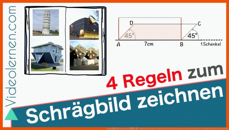 SCHRÃGBILD zeichnen âï¸ 4 REGELN beim SchrÃ¤gbild zeichnen, die du beachten musst! für quader schrägbild zeichnen arbeitsblatt