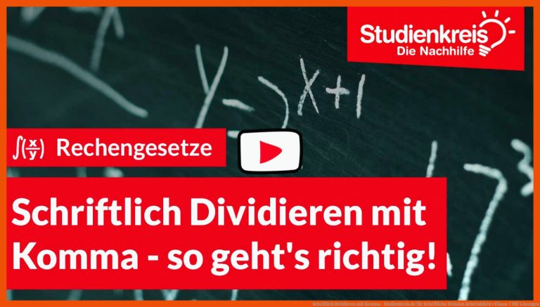 Schriftlich Dividieren mit Komma - Studienkreis.de für schriftliche division arbeitsblätter klasse 7 mit lösungen