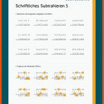 Schriftliche Subtraktion Fuer Schriftlich Subtrahieren Arbeitsblätter Kostenlos