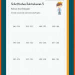 Schriftliche Subtraktion Fuer Schriftlich Subtrahieren Arbeitsblätter Kostenlos