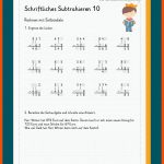 Schriftliche Subtraktion Fuer Schriftliche Subtraktion Klasse 3 Arbeitsblätter