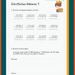 Schriftliches Addieren Fuer Schriftliche Addition Arbeitsblätter Kostenlos