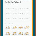 Schriftliches Addieren Fuer Schriftliche Addition Arbeitsblätter Kostenlos