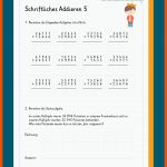 Schriftliches Addieren Fuer Schriftliche Addition Arbeitsblätter Kostenlos