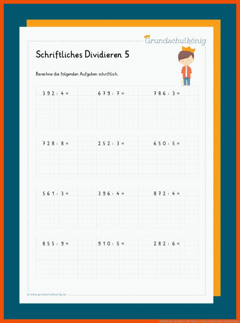 Schriftliches Dividieren Fuer Mathe 5 Klasse Hauptschule Arbeitsblätter