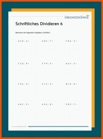 4 Schriftliche Division Arbeitsblätter Klasse 7 Mit Lösungen