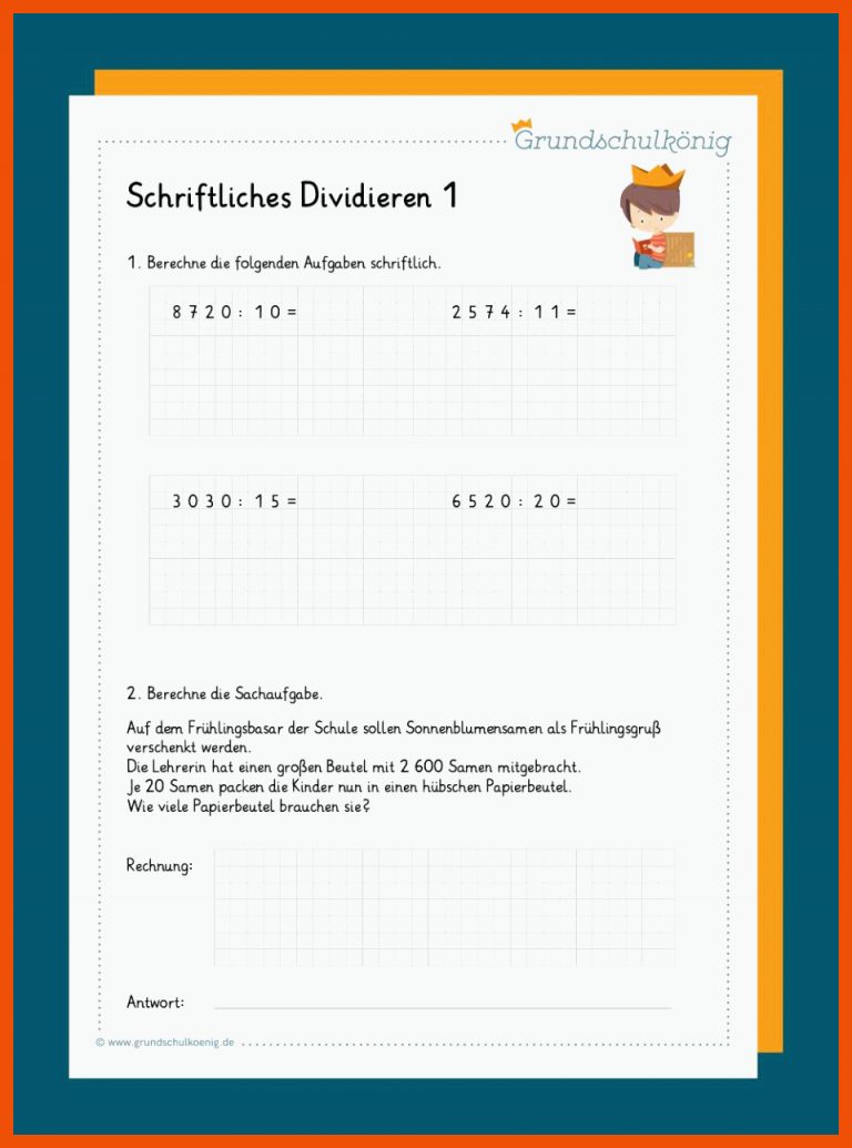 Schriftliches Dividieren für schriftliche division durch dreistellige zahlen arbeitsblatt