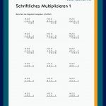 Schriftliches Multiplizieren Fuer Arbeitsblatt Multiplikation Und Division