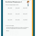 Schriftliches Multiplizieren Fuer Multiplizieren Mit Kommazahlen 4. Klasse Arbeitsblätter