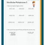Schriftliches Multiplizieren Fuer Schriftliche Multiplikation Arbeitsblätter 5 Klasse