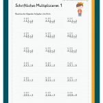 Schriftliches Multiplizieren Fuer Schriftliche Multiplikation Arbeitsblätter 5 Klasse
