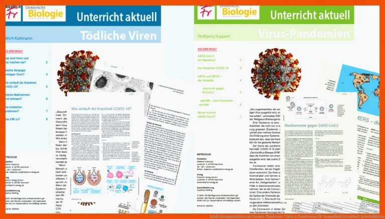 SchÃ¼lermaterialien zur Corona-Pandemie: Viren & Pandemien für gesundheit krankheit arbeitsblätter