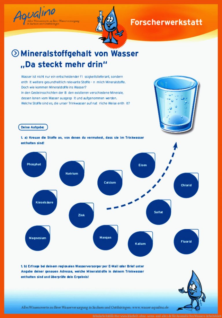 SchularbeitsblÃ¤tter | www.klarheit-ohne-wenn-und-aber.de für anomalie des wassers arbeitsblatt