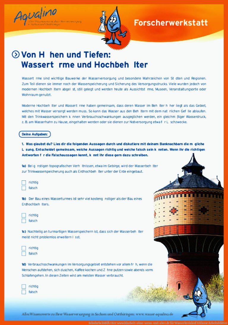 SchularbeitsblÃ¤tter | www.klarheit-ohne-wenn-und-aber.de für wasserkreislauf 4 klasse arbeitsblätter