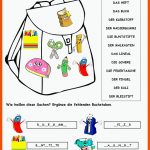 Schulsachen Schulsachen, Schule, Deutsch Fuer Schulsachen Englisch Arbeitsblatt