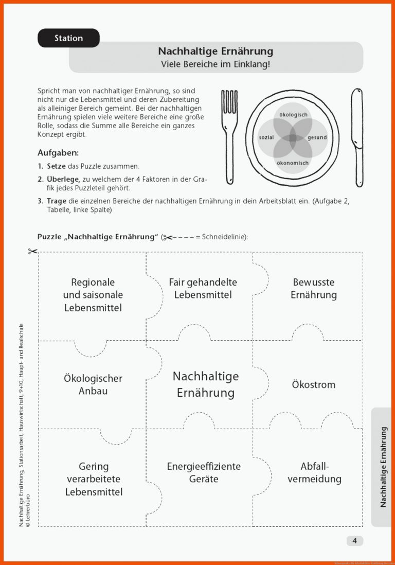 Schwerpunkte Fuer Arbeitsblätter Ernährung Kostenlos