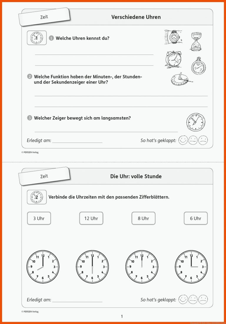 Schwerpunkte für mathe 2.klasse arbeitsblätter uhrzeit