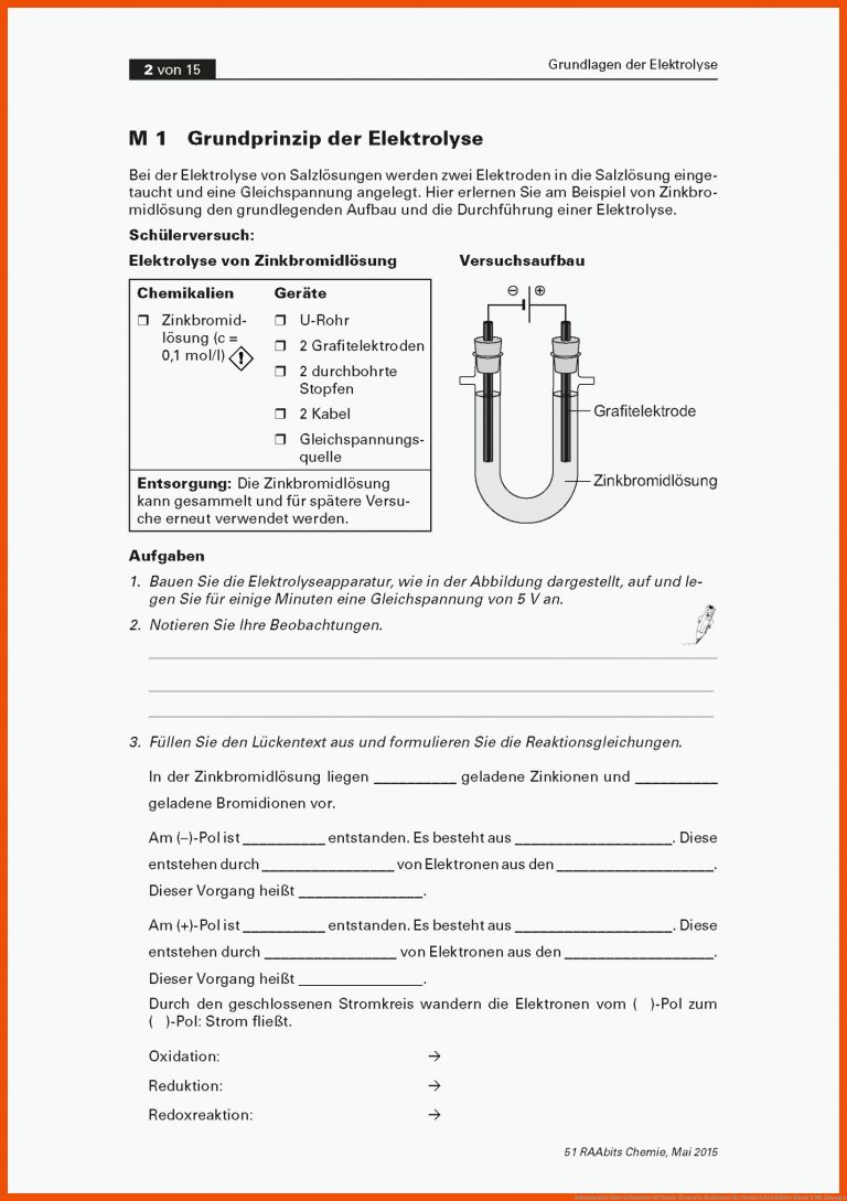 Sekundarstufe Unterrichtsmaterial Chemie Chemische Reaktionen für chemie arbeitsblätter klasse 8 mit lösungen