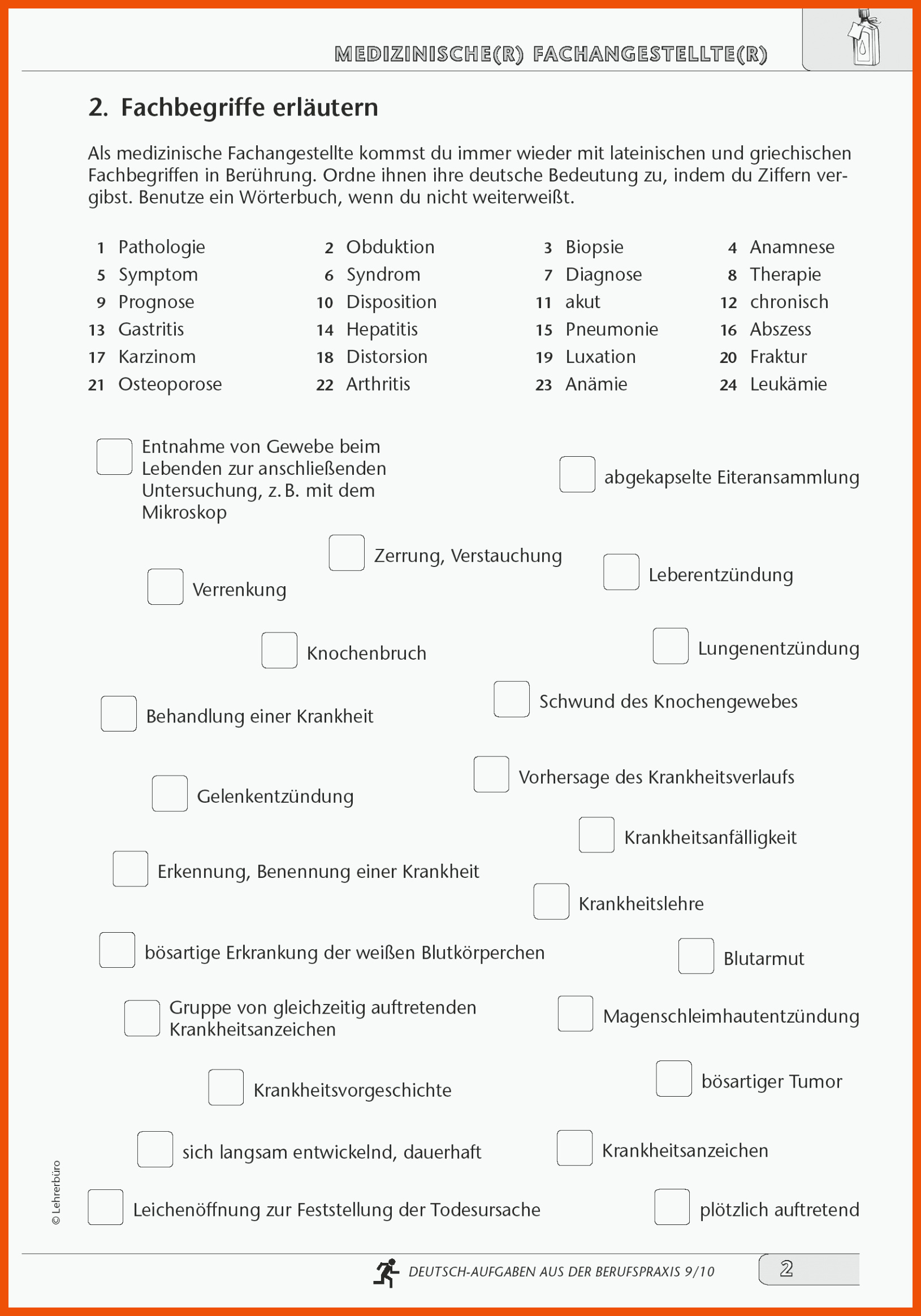 Arbeitsblätter Medizinische Fachangestellte - Allgemeine Arbeitsblätter