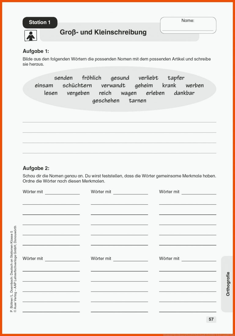 Sekundarstufe Unterrichtsmaterial Deutsch Rechtschreibung Fuer Arbeitsblätter Deutsch Grammatik 5 Klasse