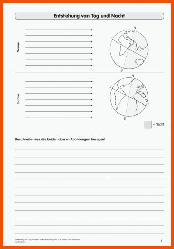 Entstehung Von Tag Und Nacht Arbeitsblatt