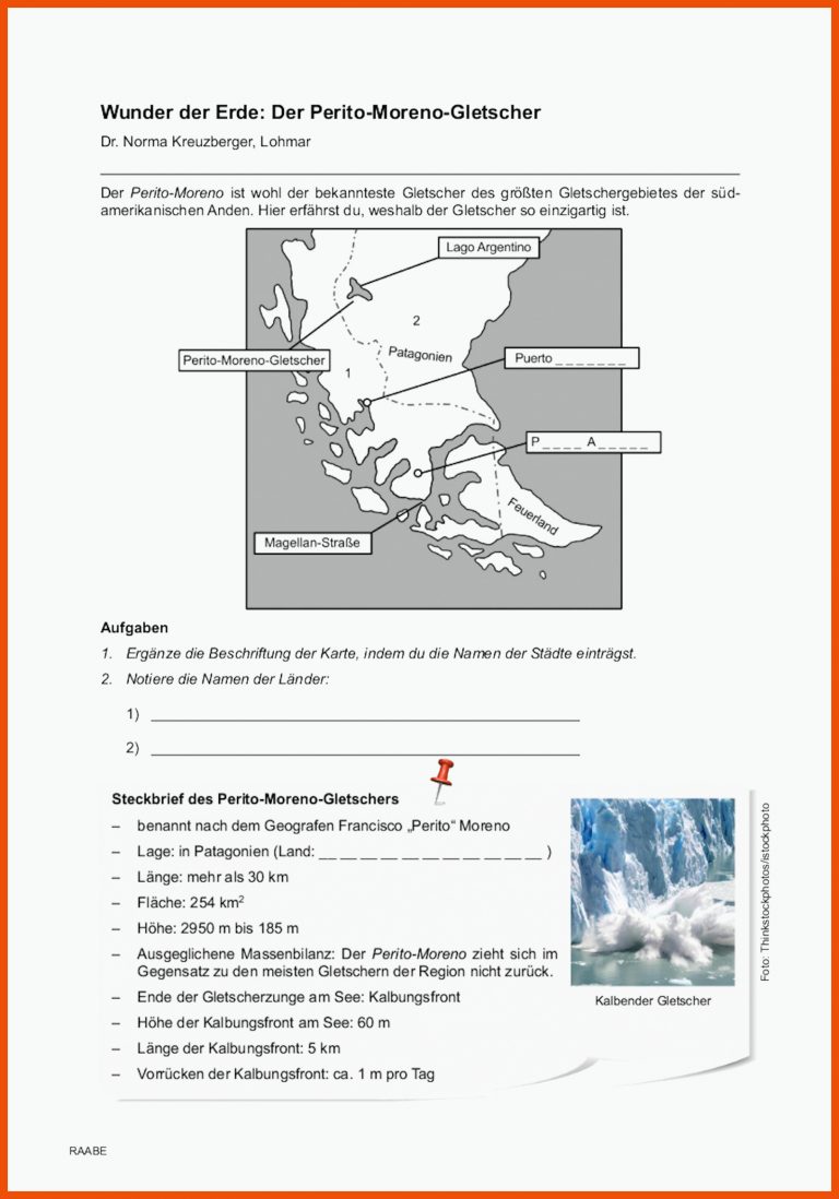 Sekundarstufe Unterrichtsmaterial Erdkunde/Geografie Erde/Umwelt ... für gletscher arbeitsblatt