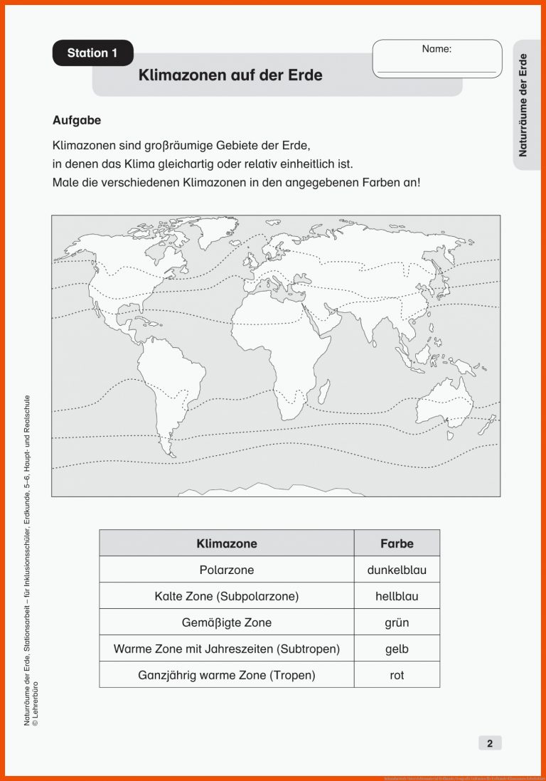 Sekundarstufe Unterrichtsmaterial Erdkunde/Geografie Inklusion für erdkunde klimazonen arbeitsblatt