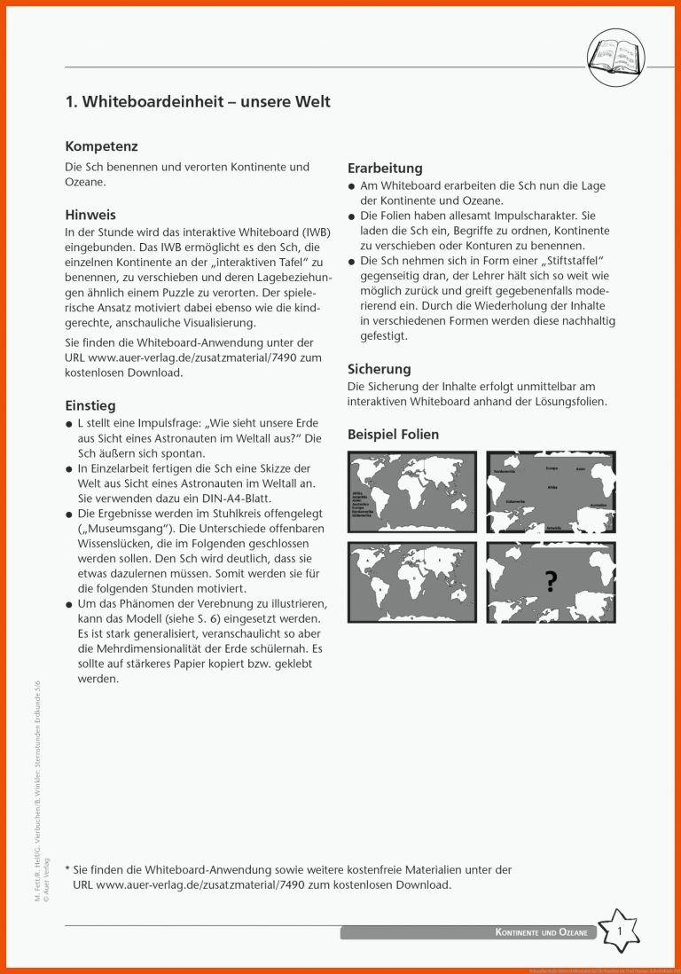 Sekundarstufe Unterrichtsmaterial für kontinente und ozeane arbeitsblatt pdf