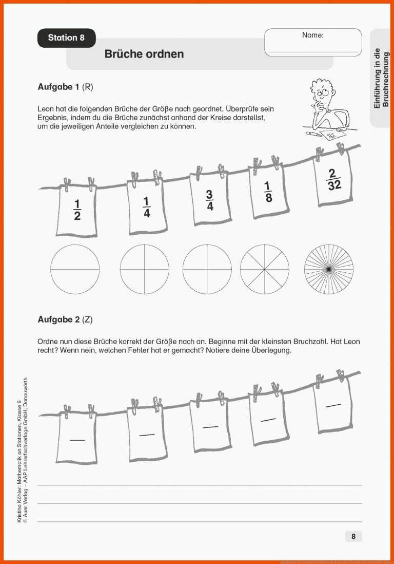 Sekundarstufe Unterrichtsmaterial Mathematik Bruchrechnen für mathematik arbeitsblätter klasse 6