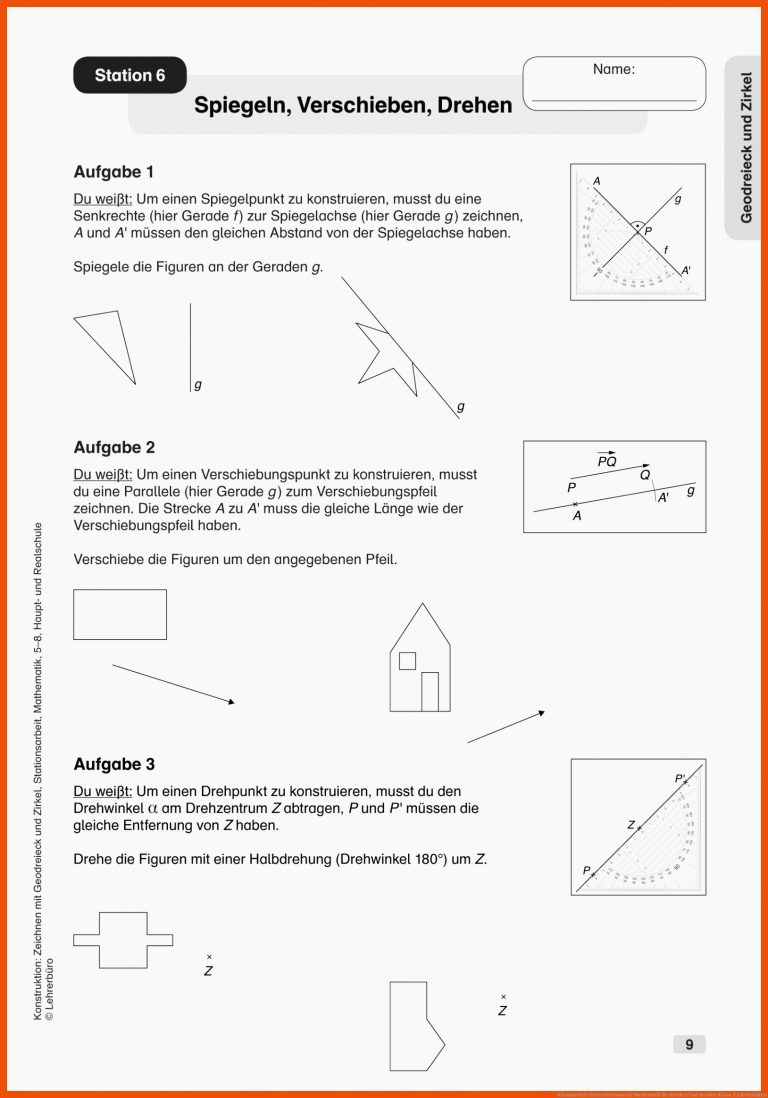 Sekundarstufe Unterrichtsmaterial Mathematik für strecken und geraden klasse 5 arbeitsblätter