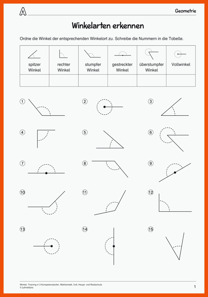 Geometrie Klasse 6 Arbeitsblätter - Mathe Arbeitsblätter